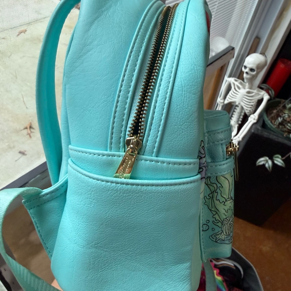 Loungefly Disney Little Mermaid Kiss the Girl Mini Backpack Used Some Lt Stains - Picture 2 of 12